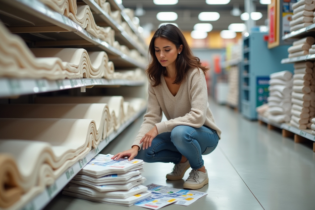 Jeune femme compare des échantillons d isolation