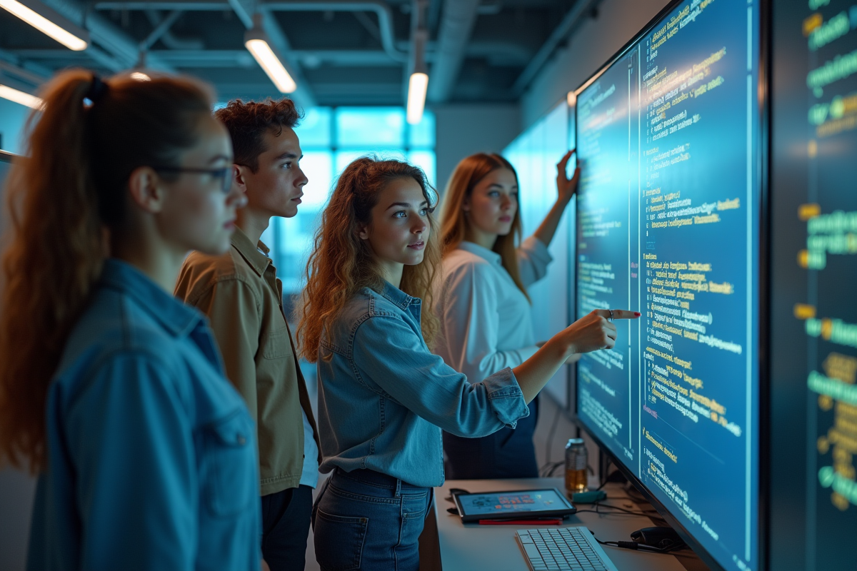 Groupe diversifié collaborant autour d